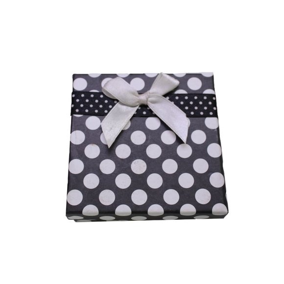 Polka Dot Square Jewllery Box with Bow - Picture 3 of 9